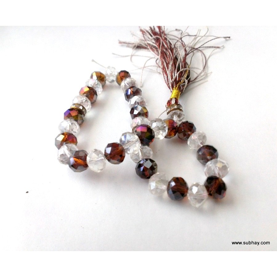 Crystal White & Black 33 Beads Tasbih / Zikr Tasbih TS-08